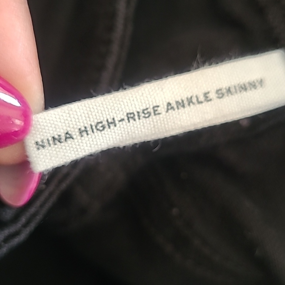 Rag & Bone Distressed Black Nina High Rise Ankle Skinny Jeans Size 29 - Picture 9 of 11